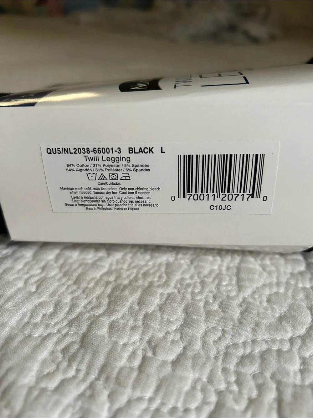 NWT No Nonsense Black Twill Leggings - Women’s